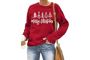 tiorhooe Christmas Sweatshirt 2025 Women Ladies Xmas Jumper Funny Christmas Sweater