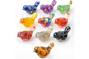 RJINGSHI 10pcs Crystal Birds Figurines Resin Gravel Bird Decoration Animal Statue Miniature Crystals Animals Crystal Figurines Bird Gifts