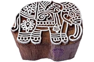 Royal Kraft Handgeschnitzt Elefant Tier Motif Hölzern Stempel für Drucken - DIY Henna Stoff Textil Papier Ton Keramik Blocke Druck Stempel