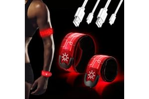 DazSpirit LED Armband Aufladbar/Batteriebetrieben Reflective LED leucht Armbänder Lichtband, Band leuchtarmband Kinder Nacht Sicherheits Licht für Joggen Laufen Hundewandern Running Outdoor Sports