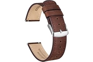 Ayadoo Bracelets de Montre en Cuir de Cheval Fou pour Hommes Femmes, bande de remplacement Vintage à Dégagement Rapide de 18 mm 20 mm 22 mm avec Acier Inoxydable