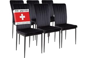 Albatros Sedie da Pranzo Modena, Set da 6, Nero, Testate SGS