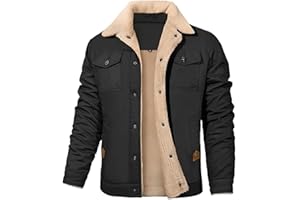 Svanco Manteau d'hiver Chaud pour Hommes, Veste Polaire Militaire avec Col, Blouson de Travail à 5 Poches