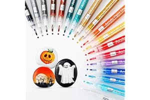 IMURZ Acrylstifte für steine wasserfest,18 Farben Multimarker,acrylstifte für holz,stifte zum kerzen bemalen acrylic paint marker pens acrylfarben stifte acryl marker