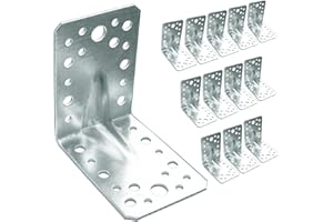 OMIdeas 12 x Escuadra Metalica De Angulo (90 x 90 x 65 x 2.5) Conector en ángulo Conectores angulares con reborde Angulos Metalicos Galvanizadas