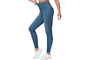 THE GYM PEOPLE Women's Wide Leg Trousers High Waisted Stretchy Tummy Control Flared Jeans Pull on Bell Bottom Jeggings with Pockets