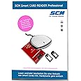 SCM Smart Card Reader Professional Card Reader Plus Software for Reading Various Smart Cards/Mobile Phone SIM Readers Including Adpater Mini Micro Nano SIM