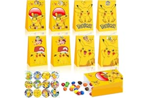 Torebki na prezenty, 12 szt. torebek papierowych z 1 naklejkami, torebka na cukierki urodzinowe, torby urodzinowe dla dzieci, torba na ślub, urodziny, Boże Narodzenie, Halloween, imprezę