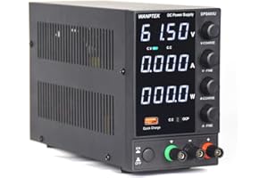 AOHUADA Labornetzteil 0-60V Labornetzgerät 0-5A Regelbar DC Stromversorgung mit 4 Stellige LED Anzeige Überlast Kurzschlussfest Spannung und Strom geregelt für die Wartung des Telefoncomputers
