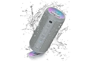 Ortizan Altavoz Bluetooth Potente Portatil X10P Gris con Luz LED de Color Hay Volumen Alto y Graves Potentes, Apoya Reproducción de Música 30H, Bluetooth 5.0 y IPX7 Impermeable