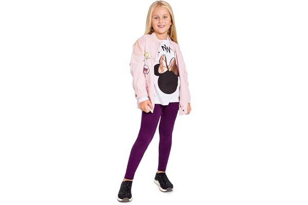 SOFTSAIL Flickor bomull massiva leggings barn stretchiga ultramjuka vanliga byxor skola leka barn