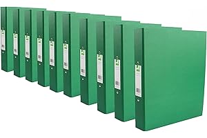 Q-Connect 2 Ring 25mm Paper Over Board Green A4 Binder (Pack of 10)