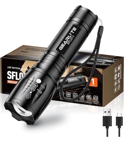 POCKETMAN Mini Flashlight 7W 300 lumens Portable Mini Q5 LED Flashlight Tactical Lamp LED Flashlight Adjustable Focus Zoomable Light for Gift, Hiking, Camping & Power Outage (1 Pack) Sports &