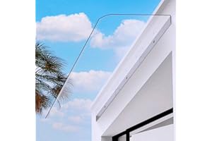 KDDEON Marquesina para Puertas y Ventanas Invisible,Toldo de Entrada de Puerta Delantera,Marquesina Arqueada Silencioso,Toldo Cubierta de Policarbonato,para Balcones Acondicionado (40x100cm/16"x39")
