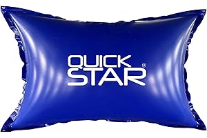 QUICK STAR Coussin de piscine 200 x 400 cm bleu - Coussin d'air en PVC pour piscine d'hiver - 4 cordes et kit de réparation - Coussin d'hiver pour l'hiver