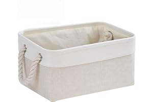 Mangata Small Storage Box, Thickened Fabric Storage Basket with Handles for Shelves Toy (S, 1 Pack)
