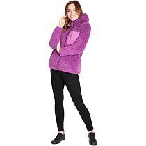 Felpa Con Cappuccio E Zip Intera Da Donna ISEEGZ - Foderata In Pile, Cotone Morbido, Colore Lavanda, Taglia Small
