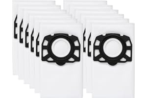 BIHARNT Lot de 12 Sacs de KFI 487 Filtre Sacs d'aspirateur accessoire pour Karcher MV4/WD4/KWD4/KNT4/WD5/MV5/KWD5/WD6/MV6/WD 4.200/WD 5.800/SE 5.100/SE 6.100,2.863-006.0