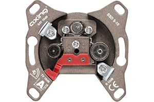 Axing SSD 5-10 enchufe 10 dB toma de cascada para antena satélite Unicable (SAT, TV, FM radio)