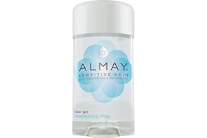 Almay Sensitive skin Clear Gel, Anti-Perspirant & Deodorant, Fragrance Free, 2.25-Ounce Stick (Pack of 6) by Almay