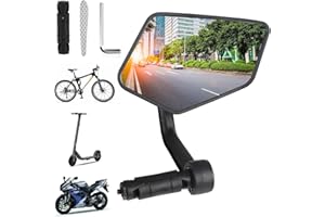 TAIKOUL Specchio da bicicletta per manubrio, in vero vetro HD, extra grande, per manubrio destro, 22 – 25 mm, specchietto retrovisore per bicicletta elettrica (destra)