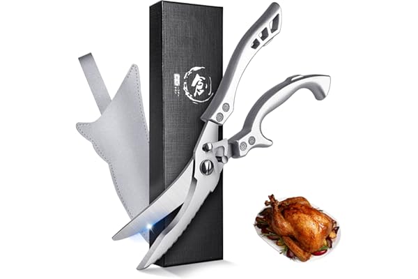 TIVOLI ciseaux à volaille tranchants,utilisation polyvalente,ciseaux à os professionnels avec étui et boîte cadeau,à viande en acier inoxydable pour poulet,viande,poisson,légumes