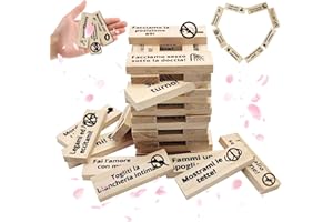 Ycaaeo 48 Pezzi Italiano Gioco Super Naughty Block Towe, Giochi Hot per Adulti, Gioco di Coppia in Italiano, Adatto a Coppie, Innamorati, Feste Notturne