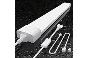 ‎AMDELNE Amdelne Feuchtraumleuchte LED 60cm, 18W 2000LM LED Neonröhre, Neutralweiß 4000K Feuchtraumlampe, IP65 Wasserfest Wannenleuchte, Werkstattlampe, Kellerleuchte, Deckenleuchte für Büro Lager Garage