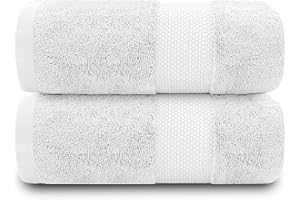 GC GAVENO CAVAILIA Extra Large Bath Sheet 2 Piece - 700 gsm Hotel Quality Egyptian Cotton Extra Large Towels 100X 180 Cm - Extra Soft Bathroom Towel - White