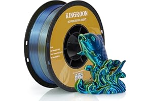 Kingroon Tri Colour Silk PLA Filament,3D Printer Filament PLA, 1.75 PLA Filament Multi Color 3D Printer Filament, Dimensional Accuracy +/- 0.03 mm, 1 kg Spool(2.2lbs), 1.75 mm, Red Blue Yellow