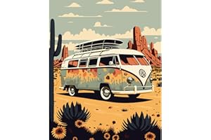 HEIBAGO Bus Peinture par Numéros pour Adulte, Fleurs Kit de Peinture à l'huile sur Toile Bricolage pour Enfants, Peinture à l'huile avec Pinceaux pour la Décoration d'intérieur, 40x50cm