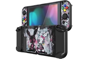 eXtremeRate PlayVital Cover Protettiva Compatibile con Nintendo Switch, Custodia Copertura Rigida Separabile Compatibile con Joycon Console, Coniglietti Punk