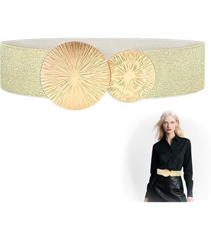 Gouden elastische dames riem | brede taille riem | EL196 - MemberShop