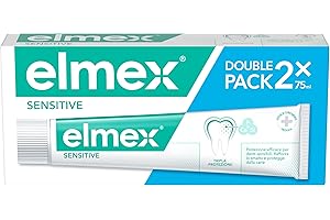 Elmex - Dentifricio Sensitive 2x75ml (Consegna in 48 Ore), Dentifricio per Denti Sensibili, Protezione delle Gengive, Sollievo dal Dolore alle Gengive, Gengive Irritate