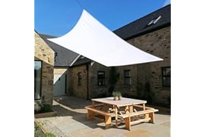 Clara Shade Sails - White Square 4m Sun Shade Sail, Conservatory Sail Shades, Pergola Canopy, Garden Sail Canopy Waterproof, Patio Gazebo, Garden Tent, Outdoor Sun Sail Shade, Garden Awning