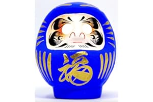 JAPAN CRAFT Lucky Doll Daruma Poupée porte-bonheur Bleu Taille 1