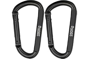 NEXAFIX Karbinhake svart rostfritt stål M8 8 cm (2 st) - karbinhake nyckelhållare 250 kg för hängmatta gunga hund camping vandring