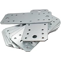 Plaques D'assemblage OMIDEAS Acier Galvanisé - Lot De 10 - 140x55x2mm - Pour Bois Et Bricolage