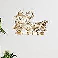 KridayKraft Lord Krishna and Arjun Rath Chariot with Two Horses Decorative Showpiece Metal Gold Plated Antique Krishna Arjuna Rath Wall Hanging & Table Corner Decor