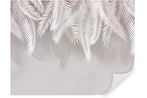 GENERIC Tapeko - Carta da parati moderna, fotomurali 360x250 cm, stile jungle tropicale palme, floreale fotografica murale per camera letto, soggiorno, grigio u62010