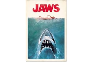 Grupo Erik: Poster Lo Squalo | Poster da parete Jaws, 61x91,5cm, carta lucida | Poster da muro, incorniciabile | Poster Lo Squalo, Poster Steven Spielberg