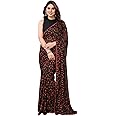 RAJESHWAR FASHION WITH RF Women's Readymade Pleated Pre Drape Stitched Printed Georgette Sarees For Ladies With Lace Border & Solid Blouse(Ready To Wear One Minute Saree)