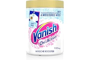 ‎VANISH Vanish Oxi Action Powerweiss Pulver – 1 x 1,125 kg – Fleckenentferner und Wäsche-Booster Pulver ohne Chlor – Für weiße Wäsche
