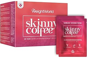 ‎WEIGHTWORLD Skinny Coffee - Arabica Kaffee mit Chlorella, Grüner Tee, Grüner Kaffee Extrakt, Guarana Pulver, L-Carnitin, Koffein - 28 Teebeutel - Alternative zum Detox Tee - WeightWorld