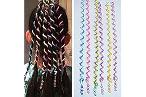 SwirlColor Ozdoby do włosów dla dziewcząt i kobiet, 6 sztuk, kolorowe włosy, opaska do włosów ze strasem, pomoc w zaplataniu włosów