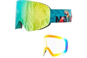 NAKED Optics The TROOP EVO Skibrille Männer, Ski Brille Frauen, Snowboardbrille, Skibrille mit Wechselgläsern für schlechtes Wetter, Schneebrille, Skiing Goggles