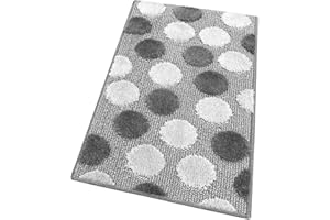 emmevi Tappeto Bagno Camera Antiscivolo Shaggy Moderno Scendi Doccia Assorbente MOD.iOS 65X180 Grigio