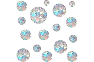 EONBES 64-Stück Prisma-Fensteraufkleber für Vogelschläge, Antikollisionsaufkleber, verhindern, dass Vögel in Fenster fliegen, Kreisstil