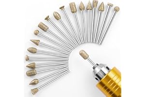 SHENGBENHAO Diamond Schleifstifte Set, 20Pcs Rotationsfräser Bohrfräswerkzeug Set mit 1/8 Zoll Schaft für Stein, Keramik, Glas, Schnitzen, Schleifen, Polieren, Gravieren