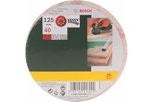 Bosch 2607019491 25 Fogli Abrasivi Roto-orbitale, Grana 40, 125 mm